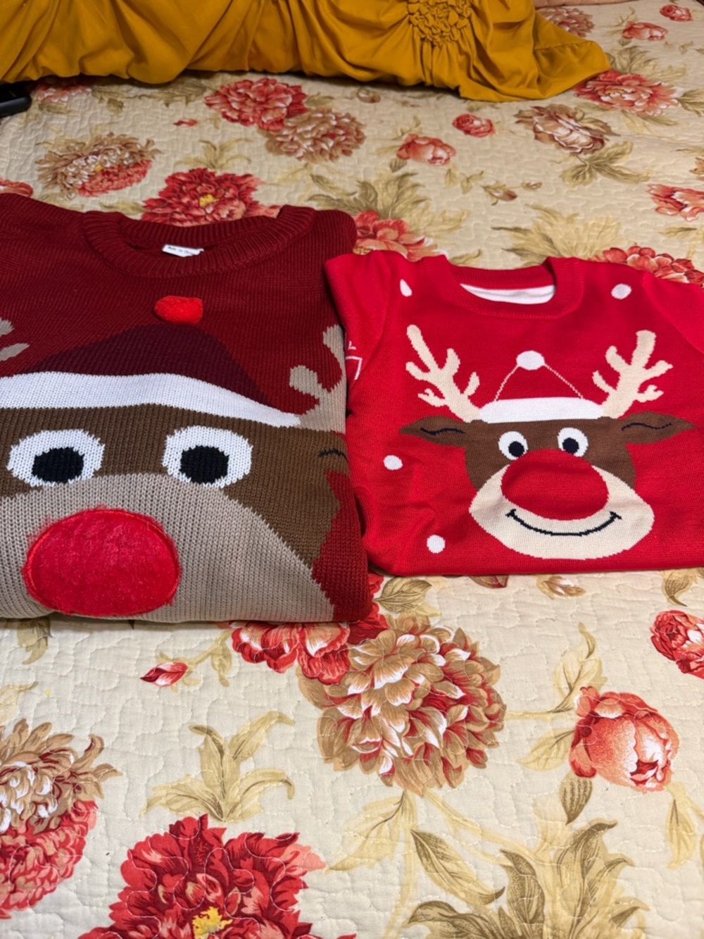 Festive Reindeer Knit Sweater - Red/Brown